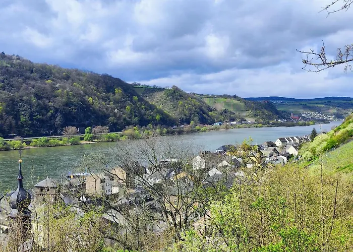 Direkt Am Rhein Mit Burgblick Nahe Rheinsteig Bis 8 Personen, 2 Baeder, 4 Zimmer, Kueche, Netflix